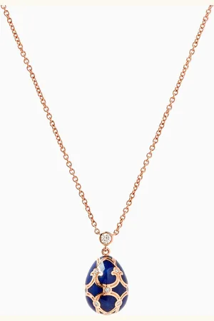 Faberge Heritage Diamond & Guilloché Egg Necklace in 18kt Rose Gold