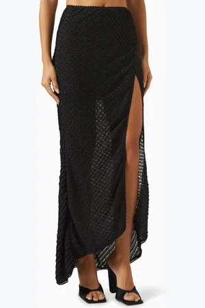 CHARO RUIZ IBIZA Eris Slit Maxi Skirt in Mesh