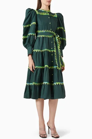 Celia B Hasu Tiered Midi Dress in Tencel Blend
