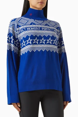 Perfect Moment Star Intarsia-Knit Turtleneck in Merino Wool