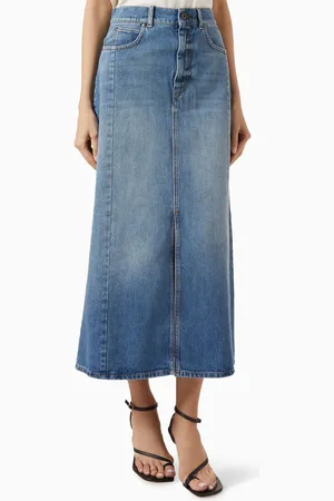 Max Mara Gesso Midi Skirt in Denim