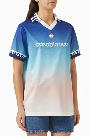Casablanca Football Short-sleeve Shirt in Jacquard Monogram Fabric