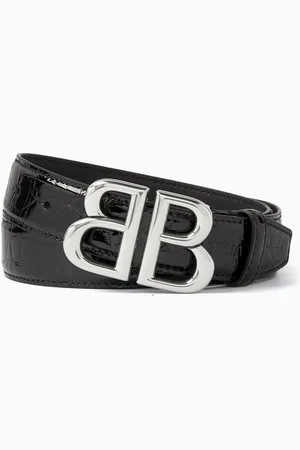 Balenciaga Monaco Belt in Croc-Embossed Calfskin