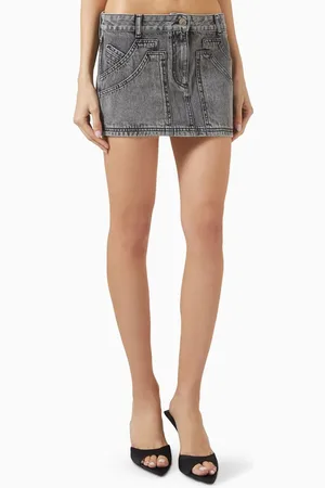 The Attico Low-rise Mini Skirt in Denim
