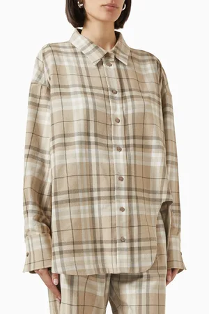 The Attico Oversized Checked Shirt in Cotton Blend