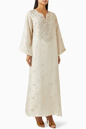 SHATHA ESSA Rhinestone Embellished Maxi Dress