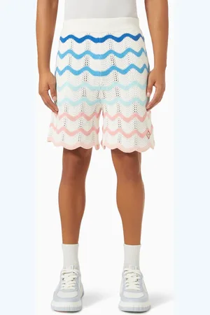 Casablanca Gradient Wave Crochet Shorts in Cotton