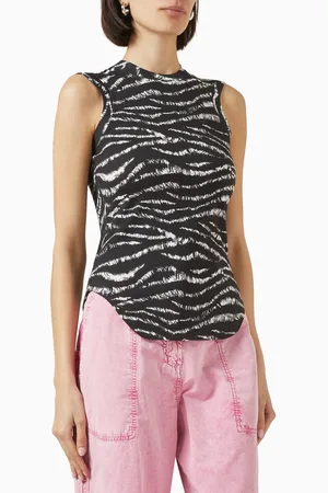 The Attico Reese Zebra-print Tank Top in Cotton