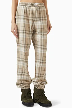 The Attico Checked Straight-leg Pants in Cotton Blend