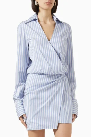 The Attico Draped Mini Dress in Cotton