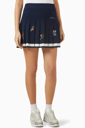 Casablanca Pleated Mini Skirt in Wool-cashmere Blend