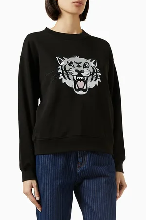 Kenzo Happy Tiger Embroidered Sweatshirt in Cotton