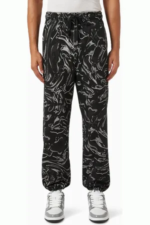 A Bathing Ape Marbling Camo-print Sweatpants in Cotton