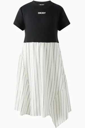 DKNY Striped Dress in Viscose-blend