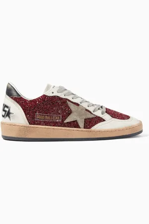 Golden Goose Ball Star Sneakers in Glitter & Nappa Leather