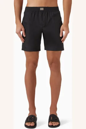 Dolce & Gabbana Mid-length Logo Plaque Swim Shorts in Nylon