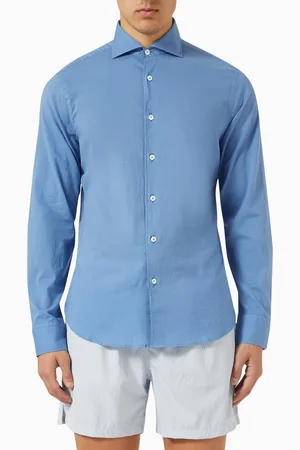 FEDELI Sean Long-sleeve Shirt in Cotton Voile