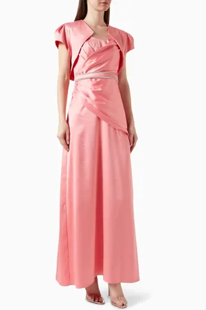 Amri Bolero-effect Maxi Dress in Satin