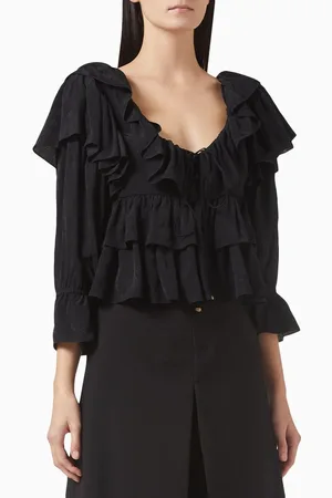 Chloé Ruffle Crop Top in Viscose