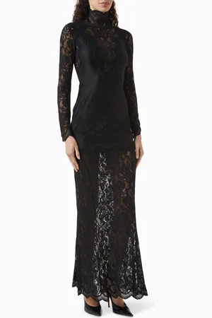 Paco rabanne Panel Maxi Dress in Lace & Jersey