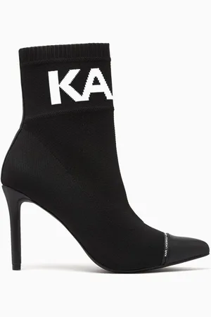 Karl Lagerfeld Pandara Mid-heel Ankle Boots in Knit