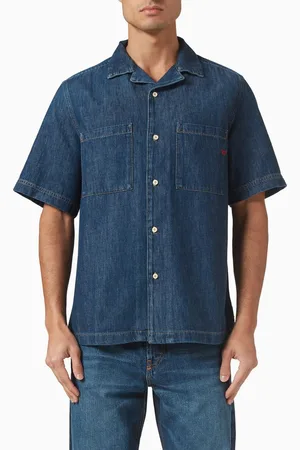 Diesel D-Parashort Bowling Shirt in Cotton-denim