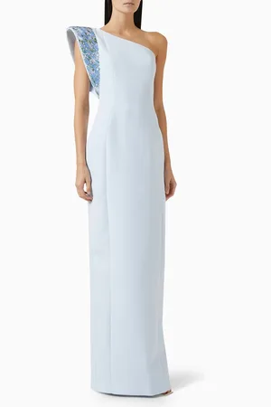 Nihan Peker Opal One-shoulder Gown in Crepe
