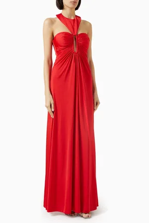ET OCHS Victoria Ruched Gown in Glossy Jersey