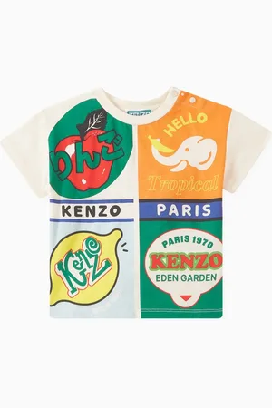 Kenzo Graphic Logo Print T-Shirt in Cotton