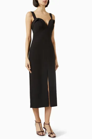ET OCHS Maxine Slit Midi Dress in Recycled Polyester Blend