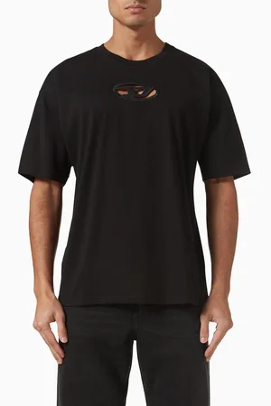 Diesel Logo-embroidered T-shirt in Organic Cotton-jersey