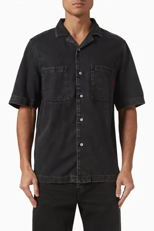 Diesel D-Parashort Bowling Shirt in Cotton-denim