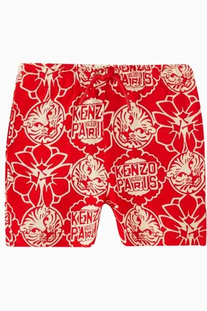 Kenzo Logo Print Shorts in Cotton