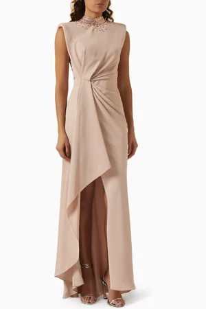 GEMY MAALOUF Stone-embellished Collar Dress in Crepe