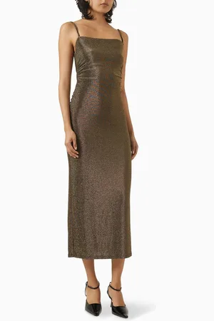 Reformation Breslin Dress in Metallic Knit