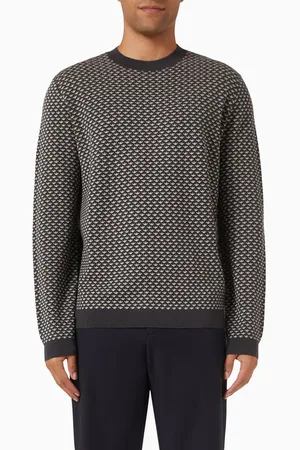Emporio Armani Eagle Logo Jumper in Lyocell-blend Jacquard