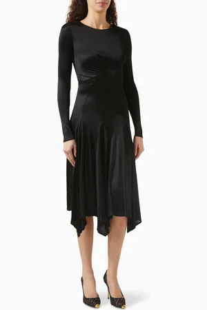 Elisabetta Franchi Asymmetric Midi Dress in Jersey
