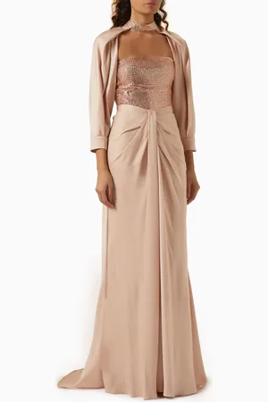 GEMY MAALOUF Stone-embellished Corset Gown in Satin