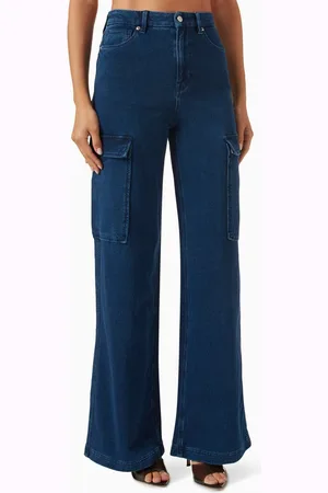 GOOD AMERICAN Jeanius Good Skate Cargo Pants in Cotton