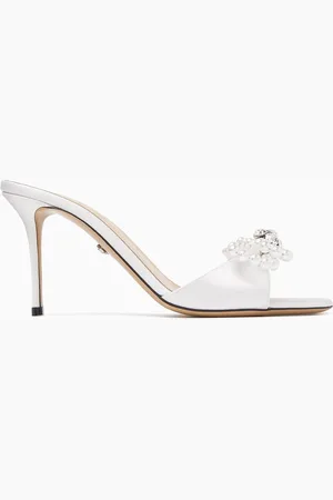 Mach & Mach Double Bow 85 Mule Sandals in Satin