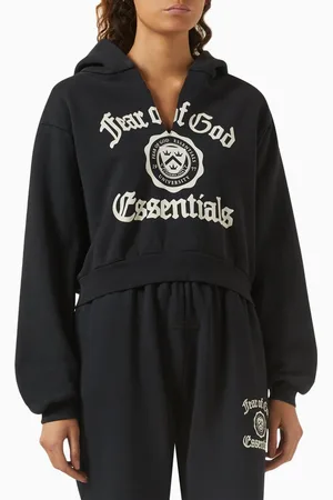 FEAR OF GOD Crop V-neck Hoodie in Fleece
