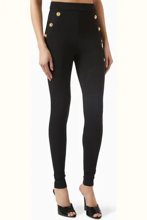 Balmain 6-button Leggings in Jersey