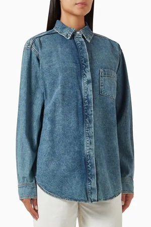 GOOD AMERICAN Easy Oversized Shirt in Denim