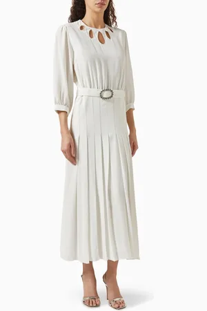 Mergim Solaris Belted Midi Dress in Silk