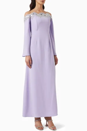 Anatomic Hemera Embellished Off-shoulder Kaftan in Crepe