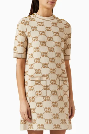 Gucci GG Jacquard Dress in Wool Bouclé