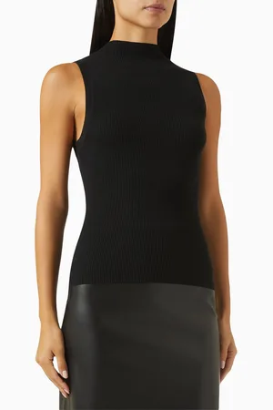 ENZA COSTA Ribbed Sleeveless Sweater in Silk-blend