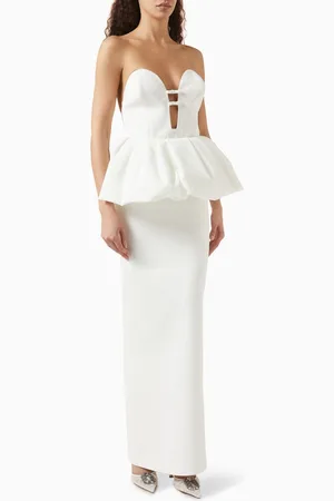 Ilkyaz Ozel Lia Peplum Dress in Silk