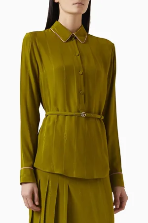 Gucci Belted Shirt in Silk Jacquard