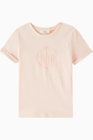 Chloé Logo Embroidered T-shirt in Organic Cotton